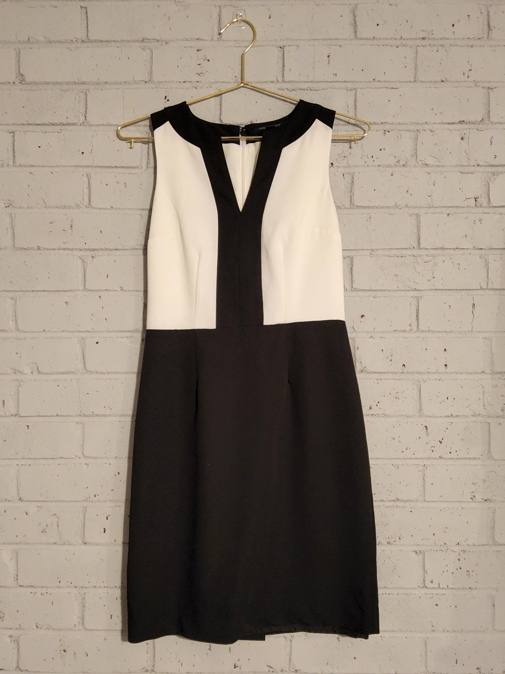 Banana Republic Black and White Midi Sheath Dress